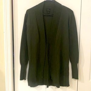 Deep green open front sweater